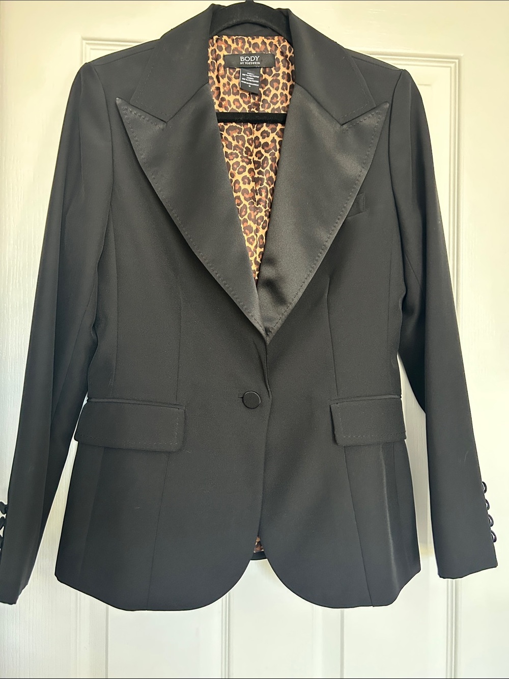 Victoria's Secret Black tuxedo Blazer with Satin Lapels